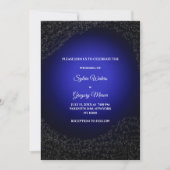 Invitation Mariage céleste Pleine lune et étoiles Bleu de min (Devant)