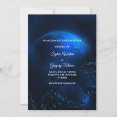 Invitation Mariage céleste Pleine lune et étoiles Bleu de min (Devant)