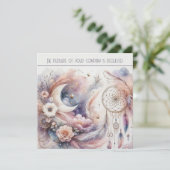 Invitation Mariage céleste rose et or (Debout devant)