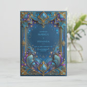 Invitation Mariage céleste Saphir Or (Debout devant)