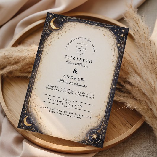 Invitation Mariage céleste sombre