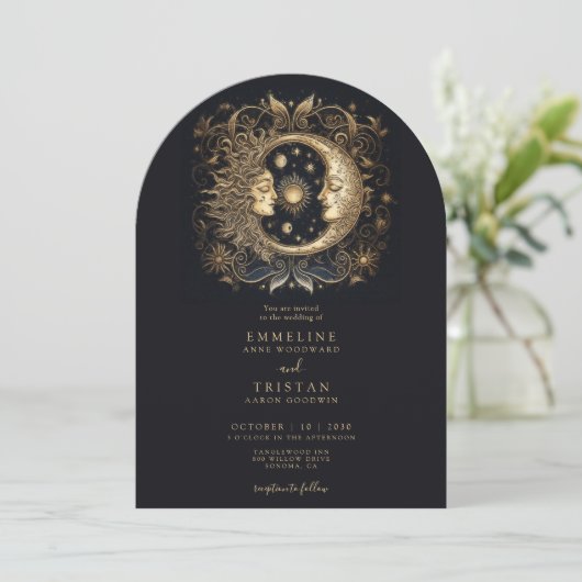 Invitation Mariage céleste Sun Moon (Debout devant)