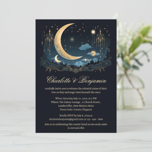 Invitation Mariage céleste unique (Debout devant)