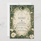 Invitation Mariage céleste vert botanique (Devant)