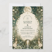 Invitation Mariage céleste vert élégant (Devant)
