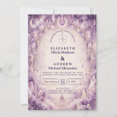 Invitation Mariage céleste violet éthéré (Devant)