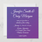 Invitation Mariage céleste violet Ombre étoiles (Dos)