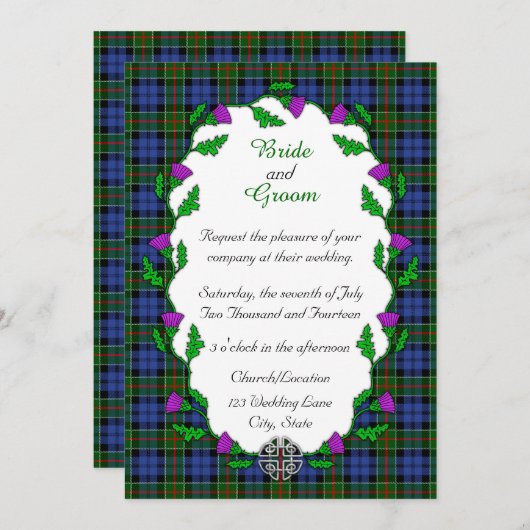 Invitation Mariage celte de Colquhoun (Devant / Derrière)