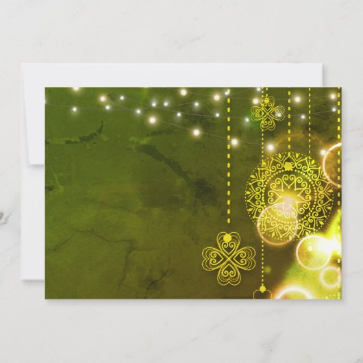 Invitation Mariage Celtic Clovers et String Lights (Dos)