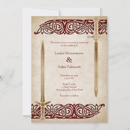 Invitation Mariage celtique des épées (Devant)
