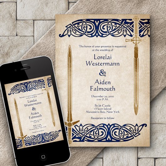 Invitation Mariage celtique des épées