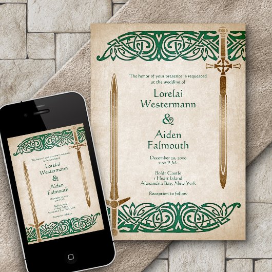 Invitation Mariage celtique des épées