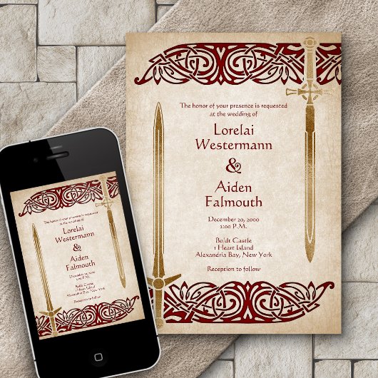 Invitation Mariage celtique des épées
