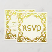 Invitation Mariage celtique élégant Faux noeud celtique en o (Devant / Derrière)