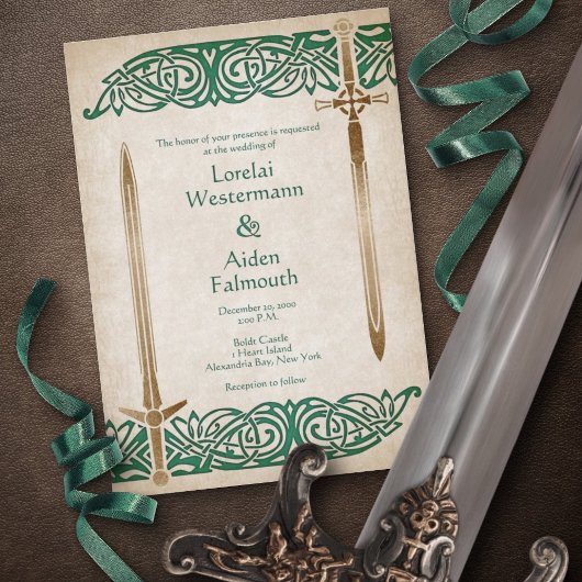 Invitation Mariage Celtique Epées