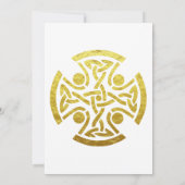 Invitation Mariage celtique Faux Gold Celtic Knot Cross (Dos)