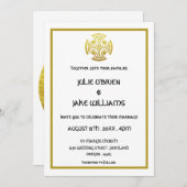 Invitation Mariage celtique Faux Gold Celtic Knot Cross (Devant / Derrière)
