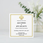 Invitation Mariage celtique Faux Gold Celtic Knot Cross (Debout devant)