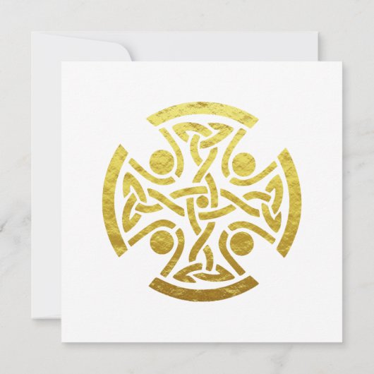 Invitation Mariage celtique Faux Gold Celtic Knot Cross (Dos)