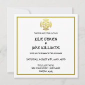Invitation Mariage celtique Faux Gold Celtic Knot Cross (Devant)