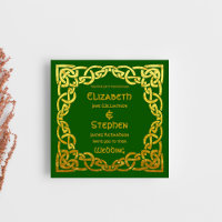 Mariage celtique vert | Faux nœud celtique en or