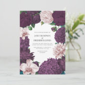 Invitation Mariage Cendre de Mûre, Prune Fumée et Lilas (Debout devant)