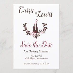 Invitation Mariage Cendrillon Fairytale Château Floral Garlan