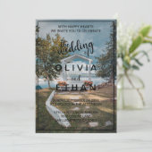 Invitation Mariage cérémonie arbres été fleuri mariage invit (Debout devant)