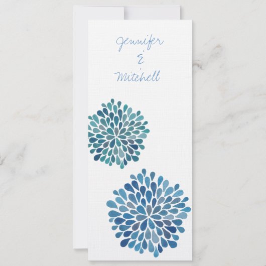 Invitation Mariage Cerulean Blue Flower (Devant)