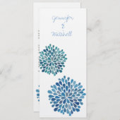 Invitation Mariage Cerulean Blue Flower (Devant / Derrière)