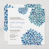 Invitation Mariage Cerulean Blue Flower (Devant / Derrière)