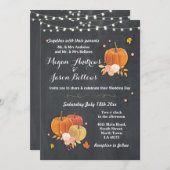 Invitation Mariage Chalk Rustic Citrouille Automne Automne In (Devant / Derrière)