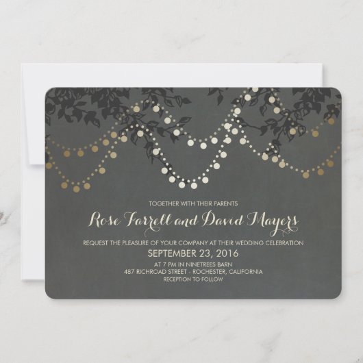 Invitation Mariage Chalkboard Gold Foil (Devant)