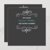 Invitation Mariage Chalkboard Vintage Hot Dang (Devant / Derrière)