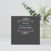 Invitation Mariage Chalkboard Vintage Hot Dang (Debout devant)