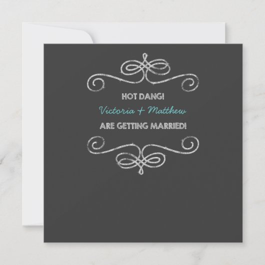Invitation Mariage Chalkboard Vintage Hot Dang (Devant)