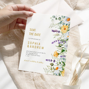 Invitation Mariage Chamomile & Eucalyptus Enregistrer la date