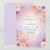 Invitation Mariage Champ de Lavande Tranquille (Devant / Derrière)