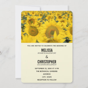 Invitation Mariage Champ de Tournesols Jaunes