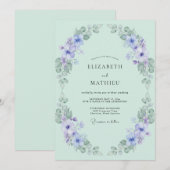 Invitation Mariage Champ de Trêve Vert Menthe (Devant / Derrière)