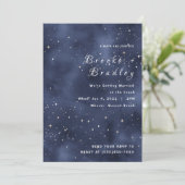 Invitation Mariage Champ Étoilé Bleu Foncé (Debout devant)