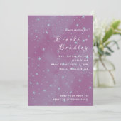 Invitation Mariage Champ Étoilé Rose Violet (Debout devant)