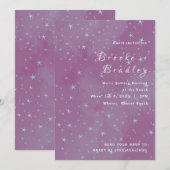 Invitation Mariage Champ Étoilé Rose Violet (Devant / Derrière)