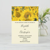 Invitation Mariage Champ Jaune de Tournesols (Debout devant)