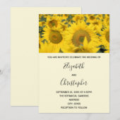 Invitation Mariage Champ Jaune de Tournesols (Devant / Derrière)