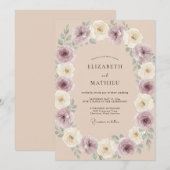 Invitation Mariage Champagne Améthyste Peint (Devant / Derrière)