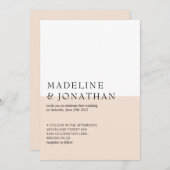 Invitation Mariage Champagne classique simple en couleur (Devant / Derrière)