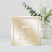 Invitation Mariage Champagne d'or pâle pour lunettes et saphi (Debout devant)