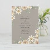 Invitation Mariage Champagne Lily Taupe (Debout devant)