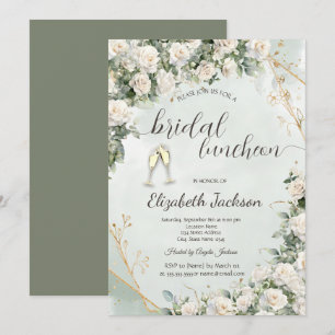 Invitation Mariage Champagne Mariage Elégant Roses Blanches